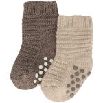 iN ControL 2pack gebreide babysokjes met ANTISLIP – stippen